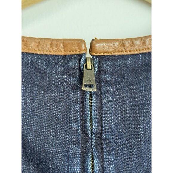 Lauren Ralph Lauren Women’s Denim Leather Trim 2 piece Jacket & Dress Set Sz 8 - Picture 7 of 10